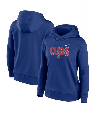 Women's Royal Chicago Cubs Club Angle Performance Pullover Hoodie Royal $40.50 Sweatshirts