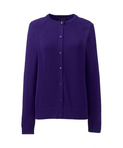 School Uniform Women's Cotton Modal Cardigan Sweater Deep purple $30.57 Sweaters