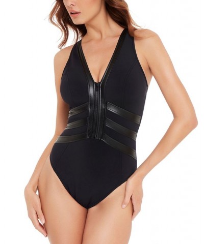 Women's Moto Chic Sean One-Piece Swimsuit Black $59.52 Swimsuits