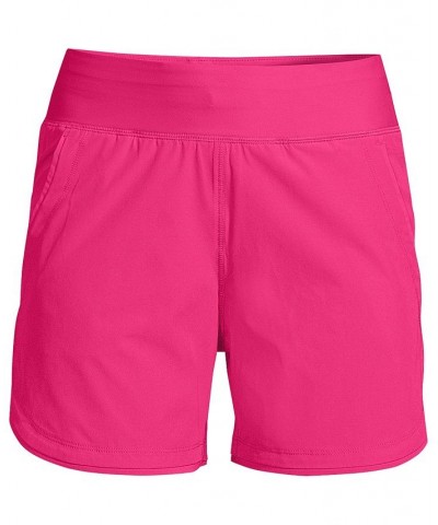 Women's 5" Quick Dry Elastic Waist Board Shorts Swim Cover-up Shorts with Panty Pink $27.98 Swimsuits