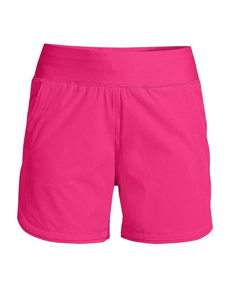 Women's 5" Quick Dry Elastic Waist Board Shorts Swim Cover-up Shorts with Panty Pink $27.98 Swimsuits