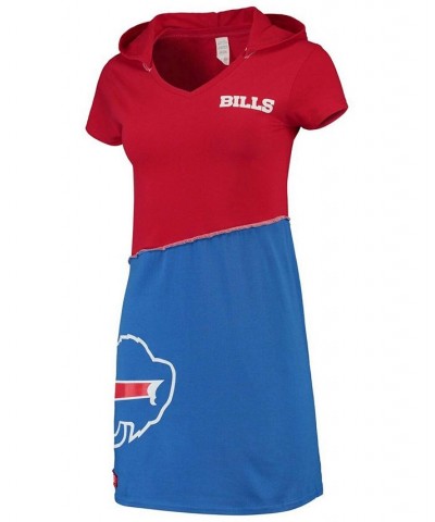 Women's Red Royal Buffalo Bills Hooded Mini Dress Red $37.40 Dresses