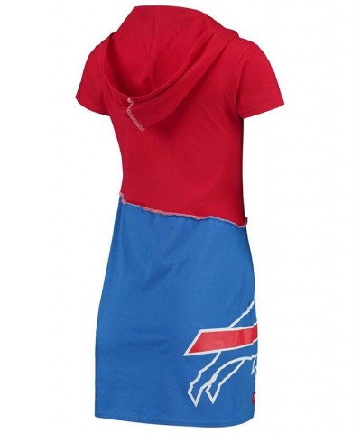 Women's Red Royal Buffalo Bills Hooded Mini Dress Red $37.40 Dresses