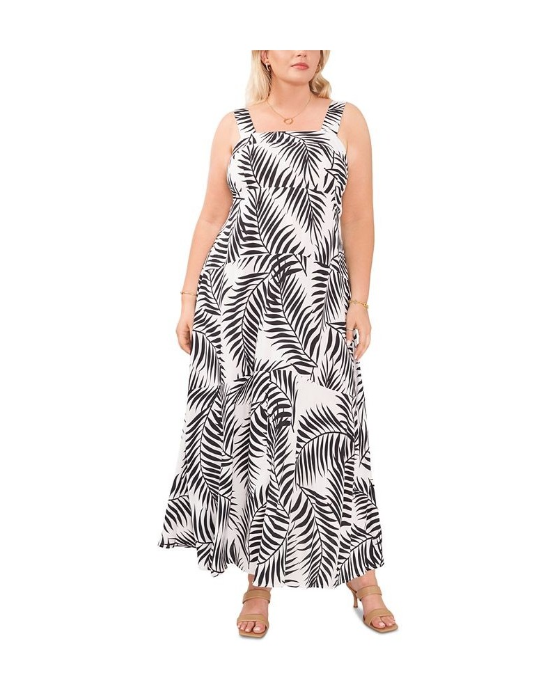 Plus Size Printed Square-Neck Maxi Dress Rich Black $40.05 Dresses