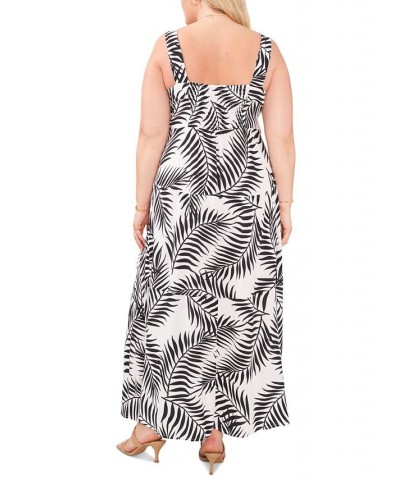 Plus Size Printed Square-Neck Maxi Dress Rich Black $40.05 Dresses