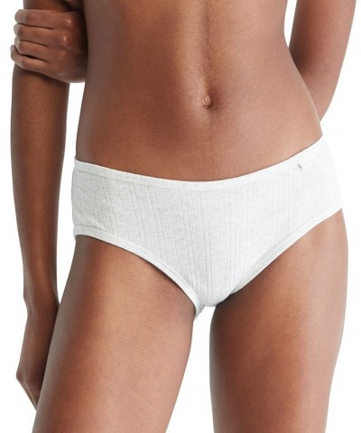 Women's Ribbed Hipster Underwear QD3924 Snow Heather $10.26 Panty