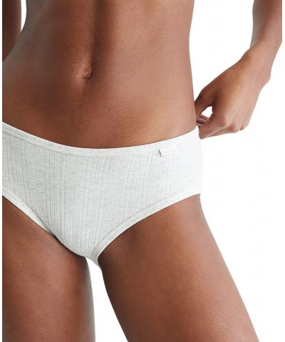 Women's Ribbed Hipster Underwear QD3924 Snow Heather $10.26 Panty