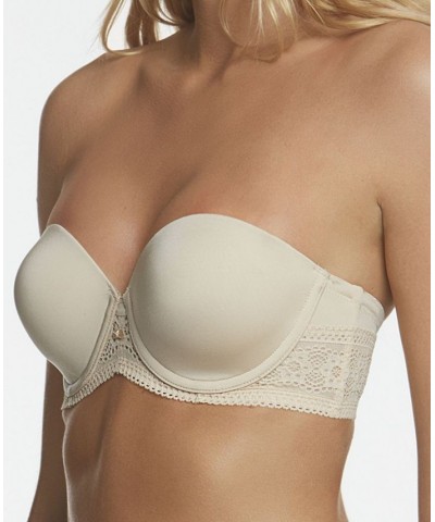 Women's Tessa Lace Strapless Convertible Bra Tan/Beige $36.19 Bras