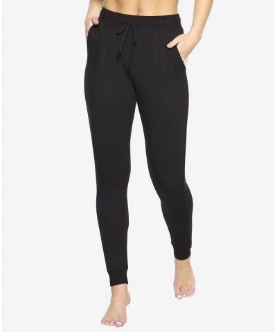 Women's Sequoia Lenzing Ecovero Slim Sweatpant With Pockets Black $37.40 Pants