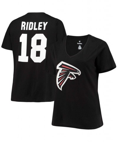 Women's Plus Size Calvin Ridley Black Atlanta Falcons Name Number V-Neck T-shirt Black $26.00 Tops