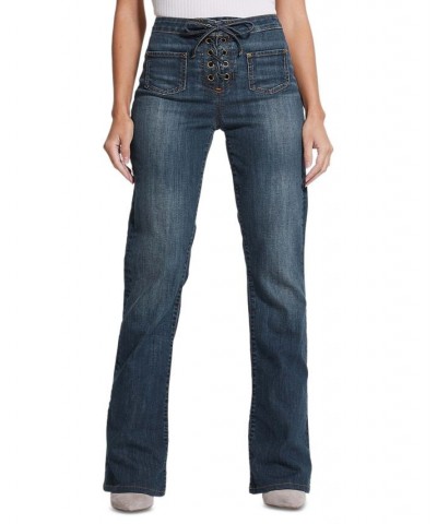 Women's Harlow Lace-Up Flare Jeans Lost Palms $40.83 Jeans