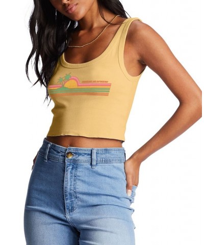 Juniors' Cotton Sunbeams Cropped Tank Top Fresh Squeezed $15.59 Tops