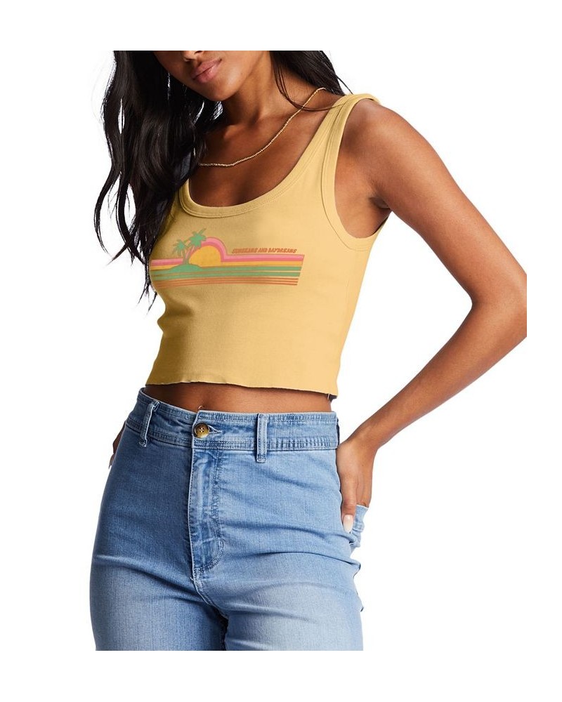 Juniors' Cotton Sunbeams Cropped Tank Top Fresh Squeezed $15.59 Tops