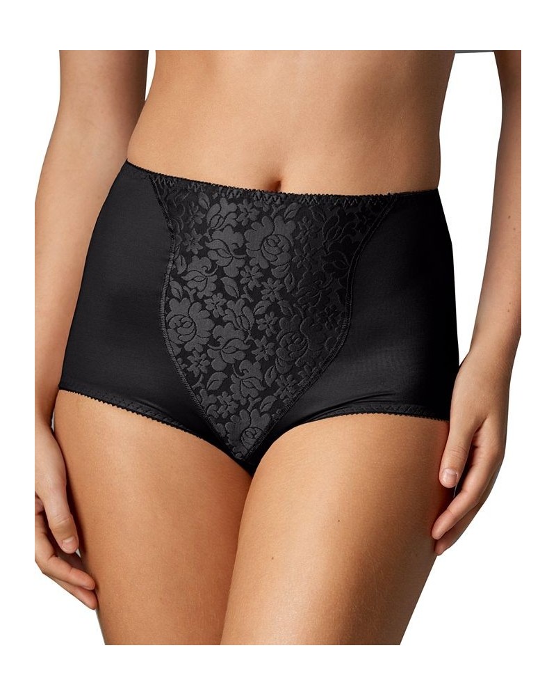 Women's Light Tummy-Control Lace Support 2pk Brief Underwear X372 Black/Black $14.90 Shapewear