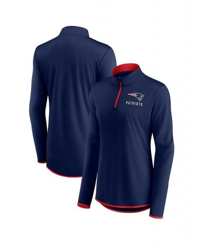 Women's Branded Navy New England Patriots Worth the Drive Quarter-Zip Top Navy $25.62 Tops