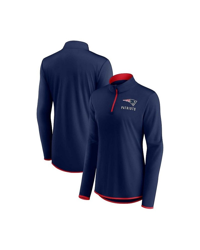 Women's Branded Navy New England Patriots Worth the Drive Quarter-Zip Top Navy $25.62 Tops