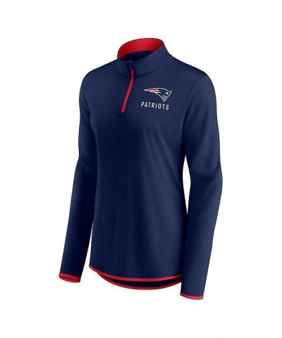 Women's Branded Navy New England Patriots Worth the Drive Quarter-Zip Top Navy $25.62 Tops