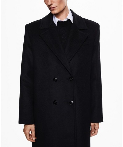 Women's Double-Breasted Tailored Coat Black $105.60 Coats