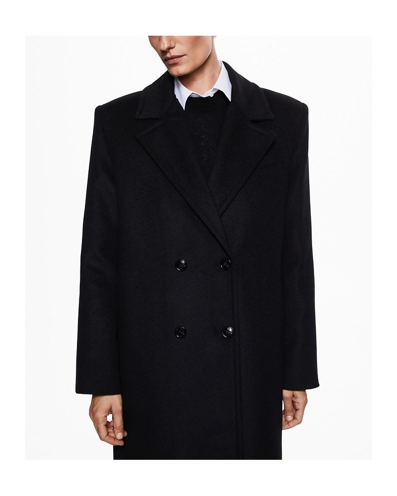 Women's Double-Breasted Tailored Coat Black $105.60 Coats