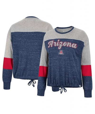 Women's Navy Arizona Wildcats Joanna Tie Front Long Sleeve T-shirt Navy $22.50 Tops