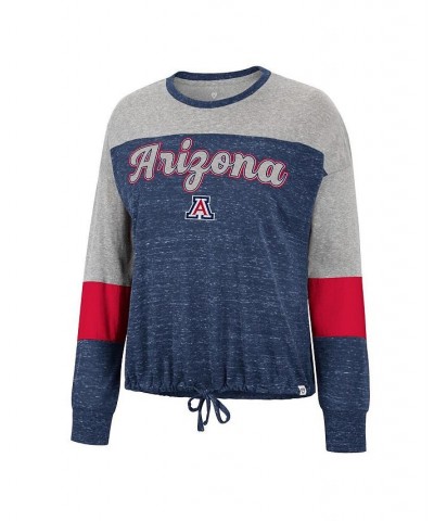 Women's Navy Arizona Wildcats Joanna Tie Front Long Sleeve T-shirt Navy $22.50 Tops