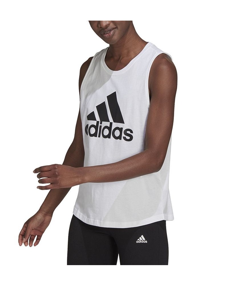 Women's Essentials Big Logo Tank Top White/black $21.60 Tops