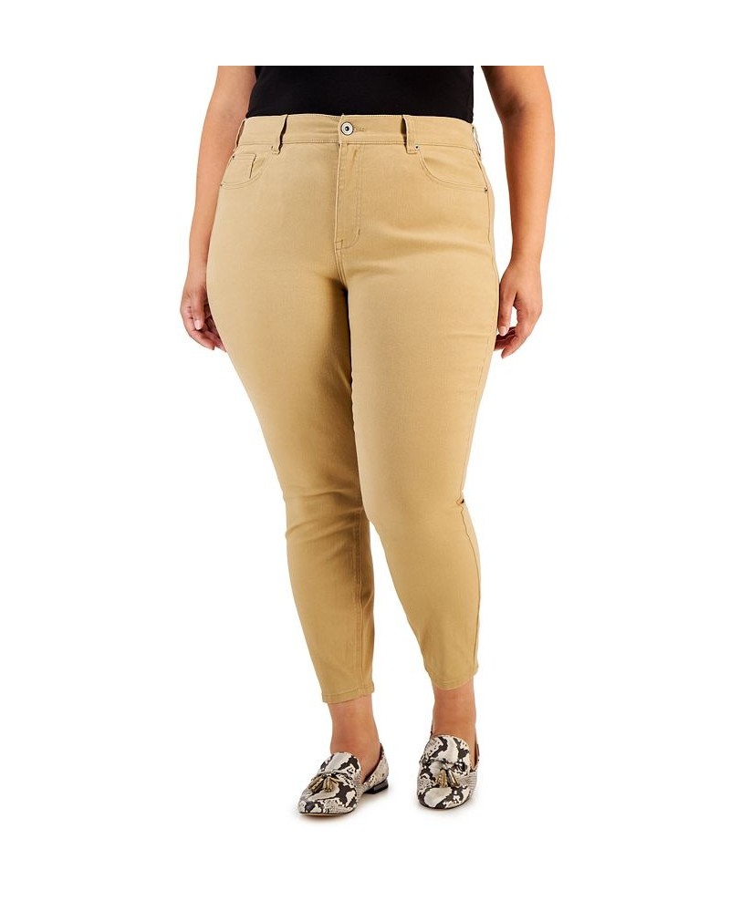 Trendy Plus Size High Rise Skinny Jeans Khaki $15.29 Jeans