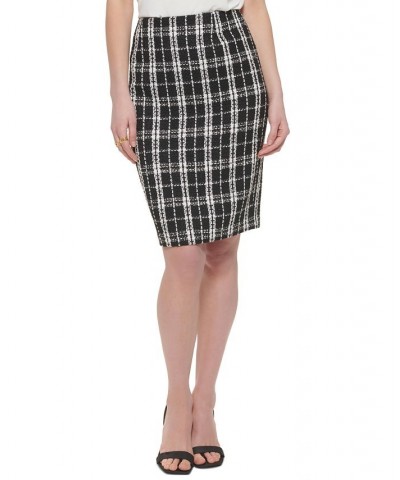 Petite Tweed Knee-Length Pencil Skirt Black Multi $23.44 Skirts