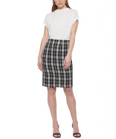 Petite Tweed Knee-Length Pencil Skirt Black Multi $23.44 Skirts