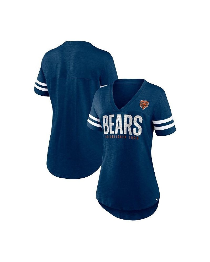 Women's Branded Navy Chicago Bears Speed Tested V-Neck T-shirt Navy $21.50 Tops