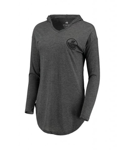 Women's Charcoal New Jersey Devils Sofia Tunic Long Sleeve Hoodie T-shirt Charcoal $27.30 T-Shirts