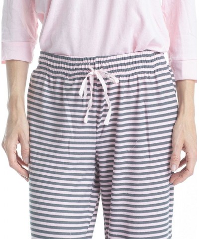 Plus Size 3/4 Sleeve Top & Boot-Cut Pajama Pants Set Gray $31.80 Sleepwear