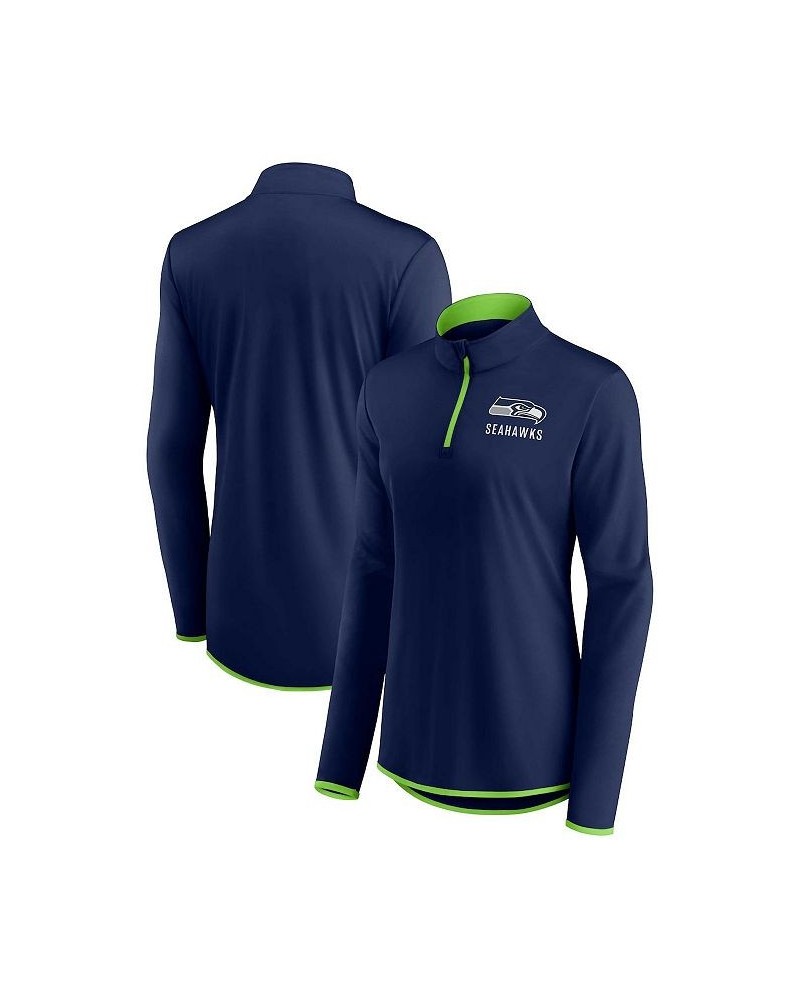 Women's Branded College Navy Seattle Seahawks Worth the Drive Quarter-Zip Top Navy $28.67 Tops