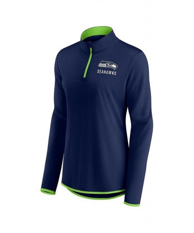 Women's Branded College Navy Seattle Seahawks Worth the Drive Quarter-Zip Top Navy $28.67 Tops