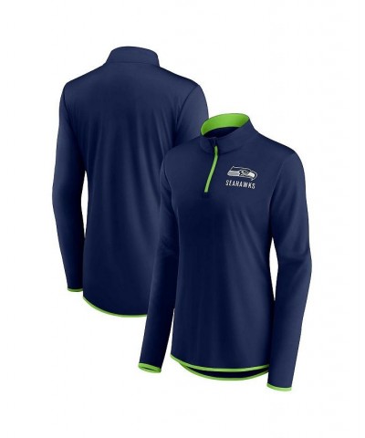 Women's Branded College Navy Seattle Seahawks Worth the Drive Quarter-Zip Top Navy $28.67 Tops