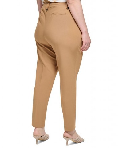 Plus Size Mid Rise Slim-Leg Ankle Pants Luggage $48.79 Pants