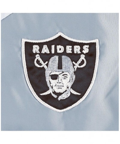 Women's White Silver Las Vegas Raiders Staci Half-Zip Hoodie Windbreaker Jacket White, Silver $60.20 Jackets