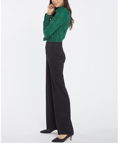 Women's Ponte Relaxed Leg Pull-On Pants Black $33.79 Pants