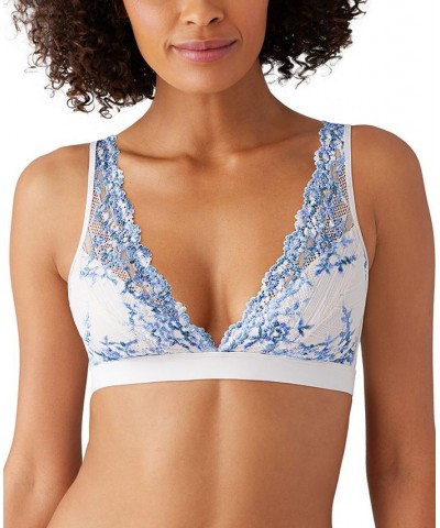 Embrace Lace Soft Cup Wireless Bra Lingerie 852191 Pastel Parchment/blue Multi $27.04 Bras