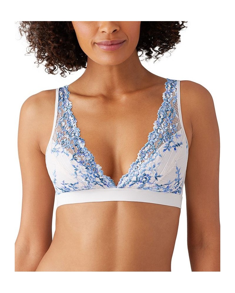 Embrace Lace Soft Cup Wireless Bra Lingerie 852191 Pastel Parchment/blue Multi $27.04 Bras