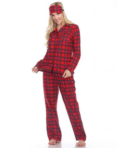 3-Piece Cozy Pajama Set Red Plaid $21.32 Sleepwear