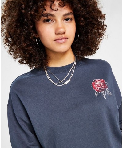 Juniors' Rose Graphic Sweatshirt Turbulence $11.68 Tops