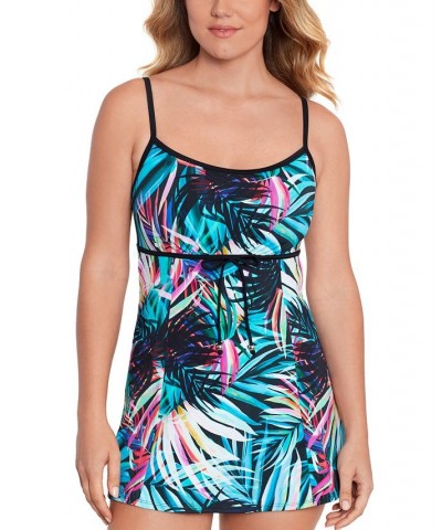 Women's Tummy-Control Empire-Waist Swimdress Fiesta Fronds $47.58 Swimsuits