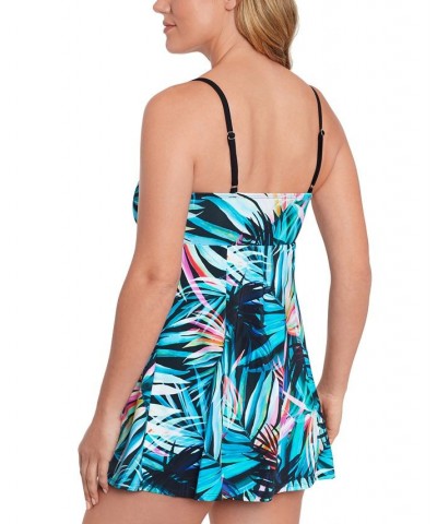 Women's Tummy-Control Empire-Waist Swimdress Fiesta Fronds $47.58 Swimsuits