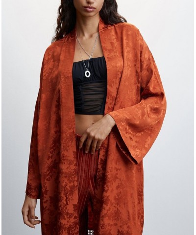 Women's Long Sleeve Jacquard Kaftan Russet $70.00 Jackets