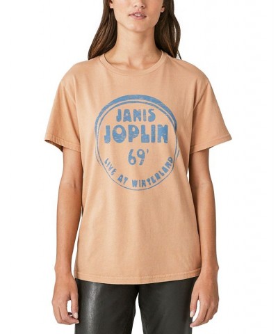 Women's Janis Piece of My Heart Boyfriend T-Shirt Macchiato $21.08 Tops