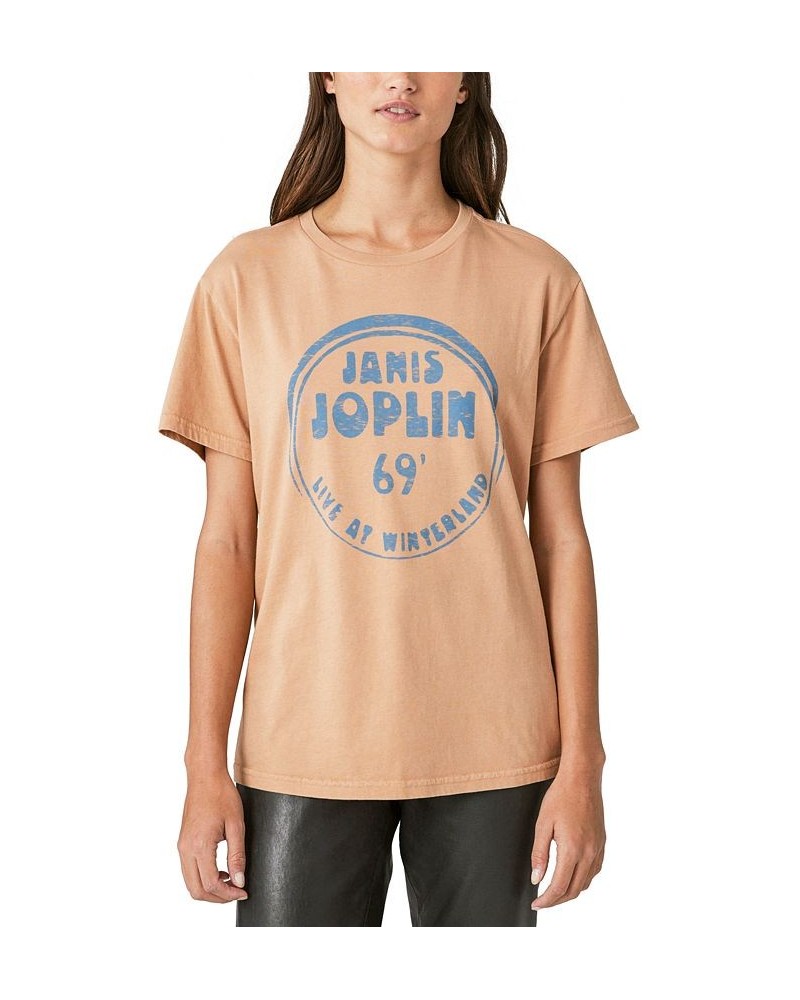 Women's Janis Piece of My Heart Boyfriend T-Shirt Macchiato $21.08 Tops