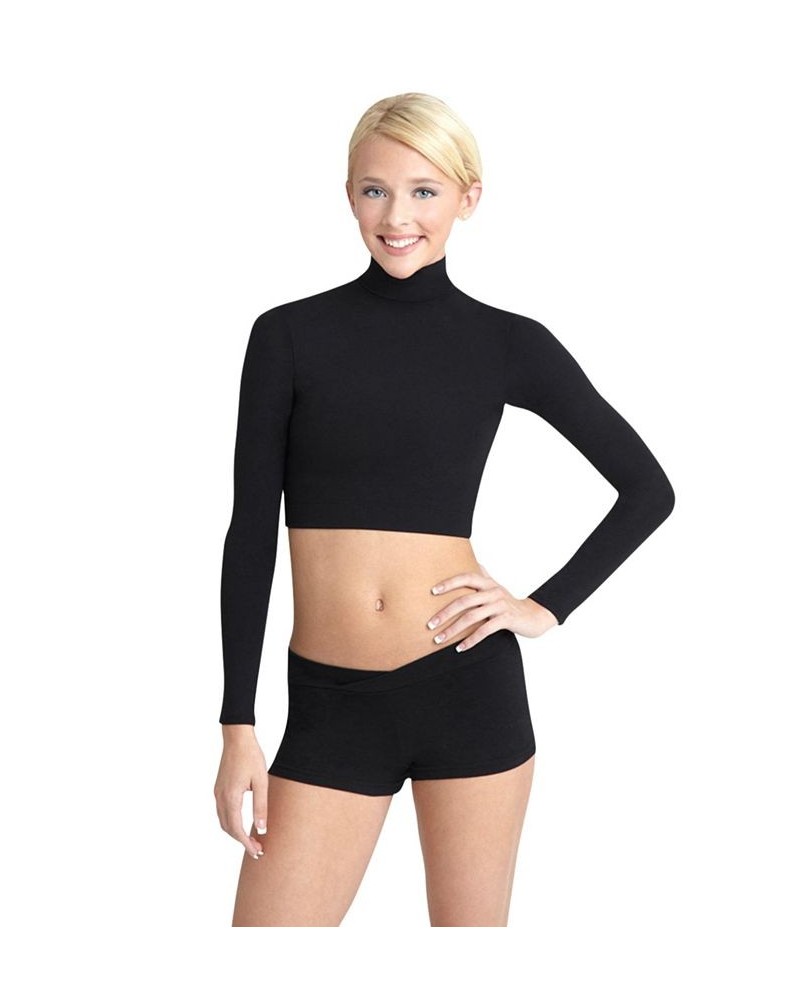 Turtleneck Long Sleeve Top Black $17.09 Tops