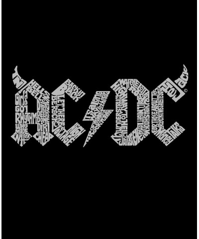 Women's Word Art ACDC Song Titles T-shirt Black $17.15 Tops