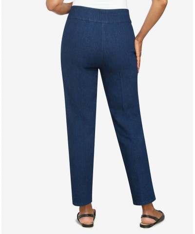 Petite Size Key Items Pull-On Super Stretch Mid- Rise Short Straight Leg Pants Dark Denim $23.90 Pants